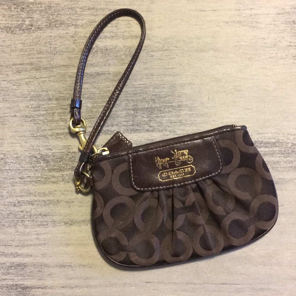 Brown Coach wristlet